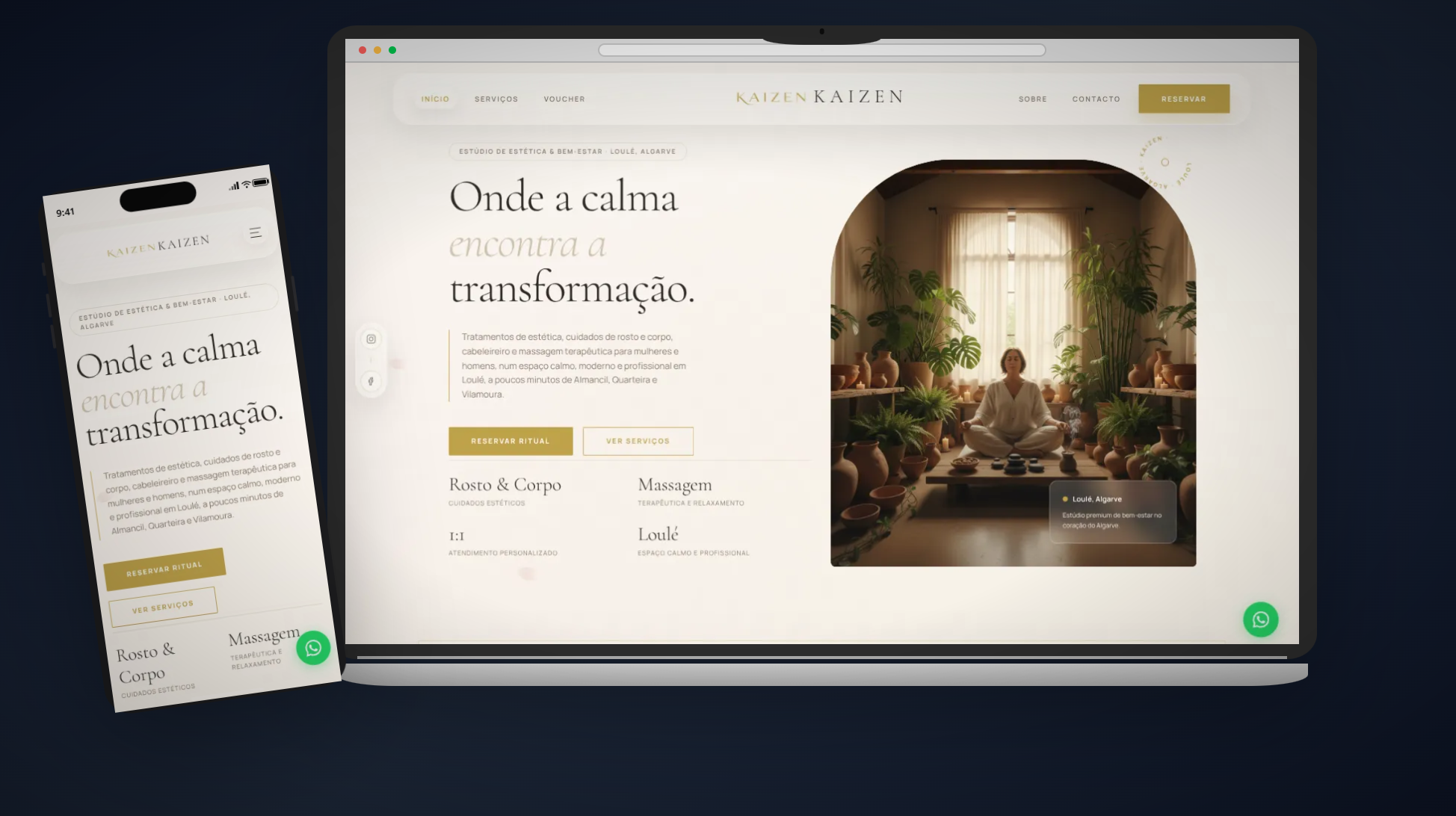 KAIZEN Algarve — Premium Beauty & Wellness Studio Website