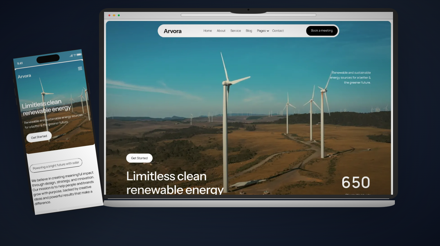 Arvora Energy — Renewable Energy Website Demo