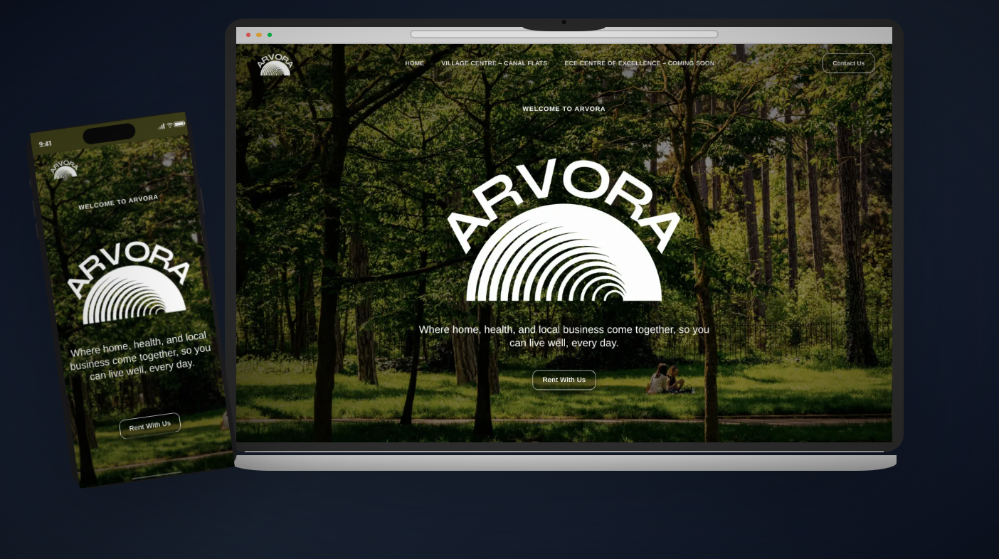 Arvora Communities — Integrated Village Development Website Demo